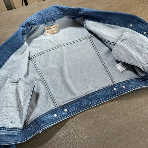 Free People Now Or Never Denim Jacket Coat XS - Picture 7 of 14